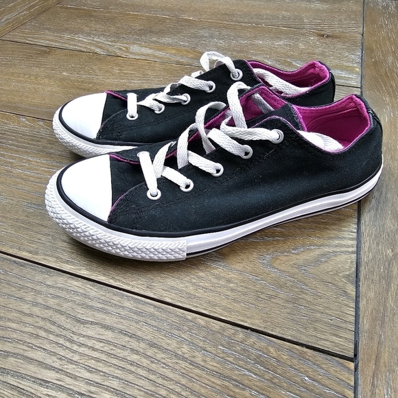 Converse Chuck Taylor All Star Double Tongue Sneakers,  Junior Size 4 - Picture 2 of 10